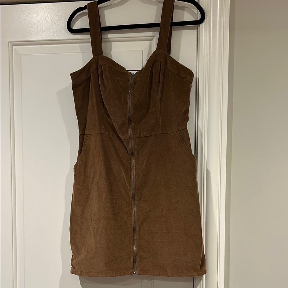 Hollister Brown Buttoned Mini Dress